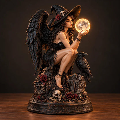 🖤💀 Hex & Hollow™ | Gothic Witch & Skeleton Lovers Statue