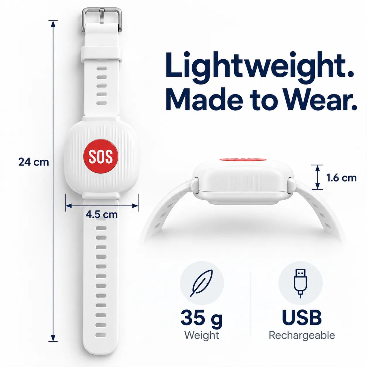 SafeLink™ Senior SOS Alert Bracelet – One-Press Emergency Guard & Instant Caregiver Alert System 🛡️
