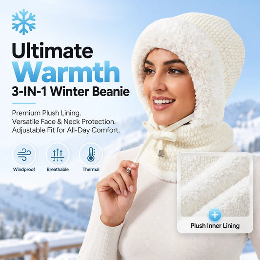 💥Ultimate Warmth 3-in-1 Winter Beanie