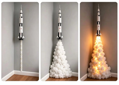 🚀✨ Countdown to Dreamland™ – Rocket Launch Cloud LED Floor Lamp