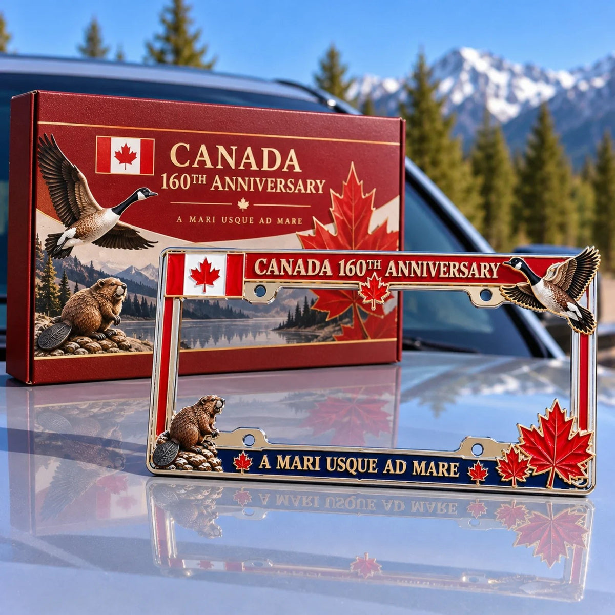 🍁🚗 Canada 160™ | 1867–2027 Commemorative Metal License Plate Frame