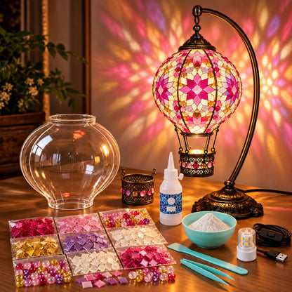 ⏳ LAST DAY 49% OFF | 🎈 Light Up Your Own Mosaic Sky | Turkish Hot Air Balloon Lamp DIY Kit ✨