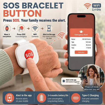 🆘❤️ One-Tap SOS Alert Bracelet™ | Emergency Help Button for Seniors & Loved Ones