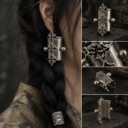 🖤🕸️2 PCS Gothic Filigree Braid Cuff™ | Vintage-Inspired Hair Jewelry for Braids & Dark Romantic Looks