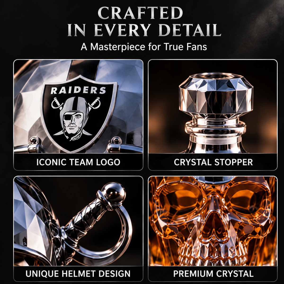 💀🏈 Skull Helmet Whiskey Decanter – Helmet Whiskey Decanter