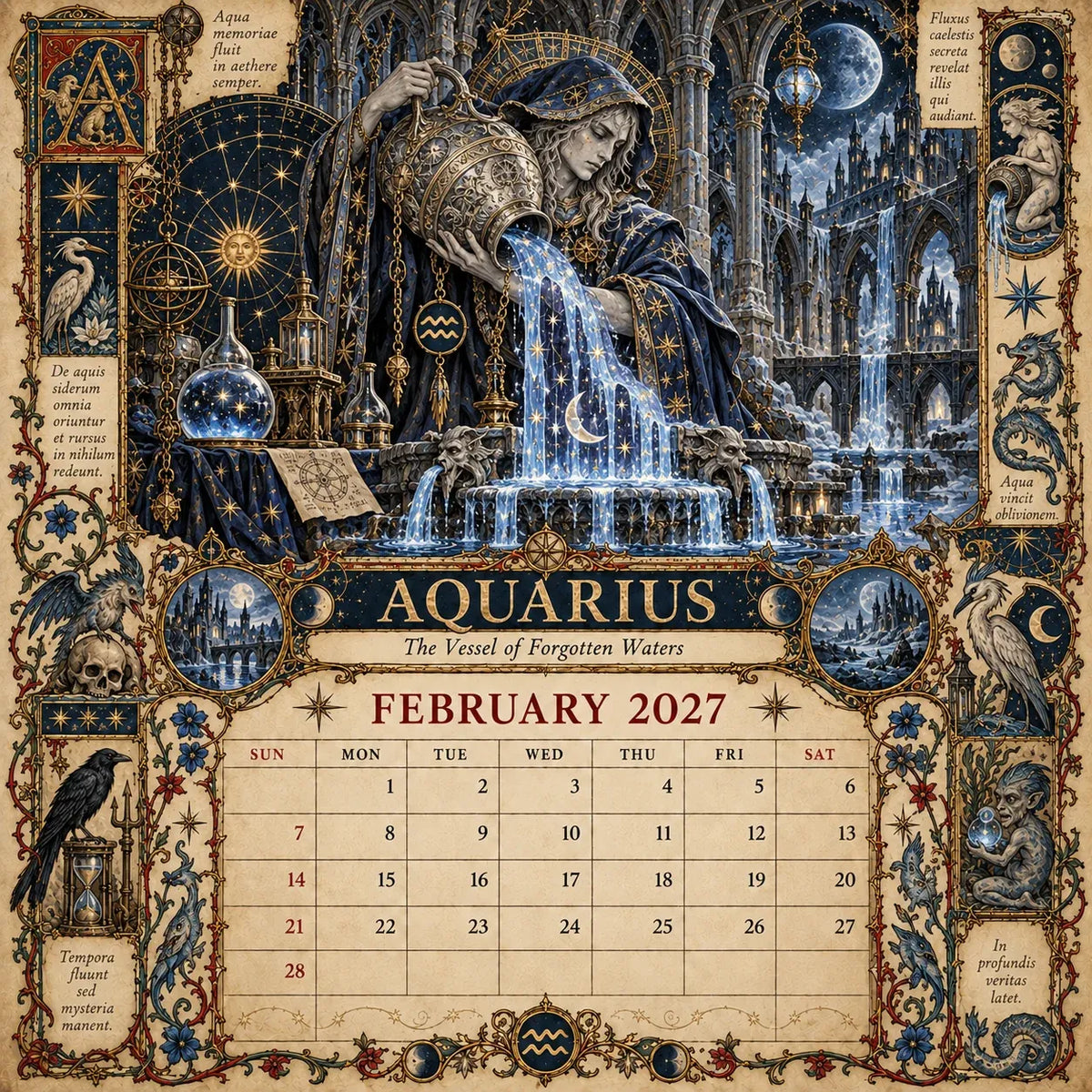 🔮 2027 Zodiac Grimoire | 12 Months of Mystical Art ✨