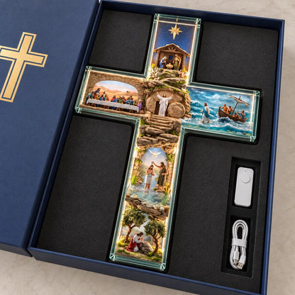 ✝️✨ Illuminated Story of Jesus Cross – Six Sacred Scenes of His Journey