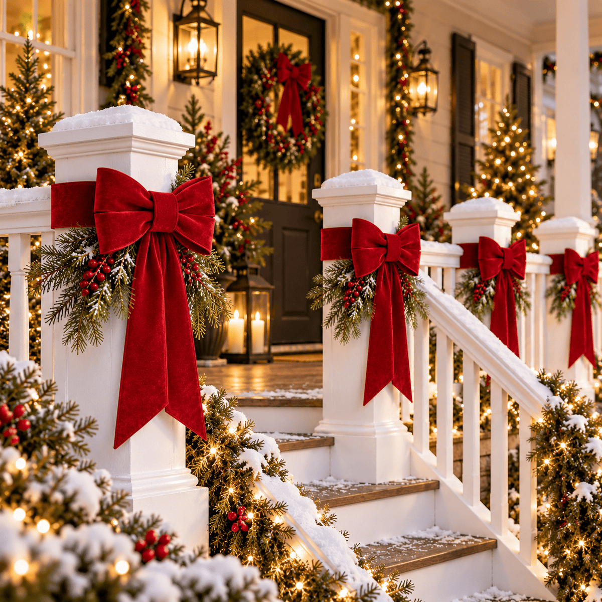 ❤️🏡Christmas Porch Bow Decorations