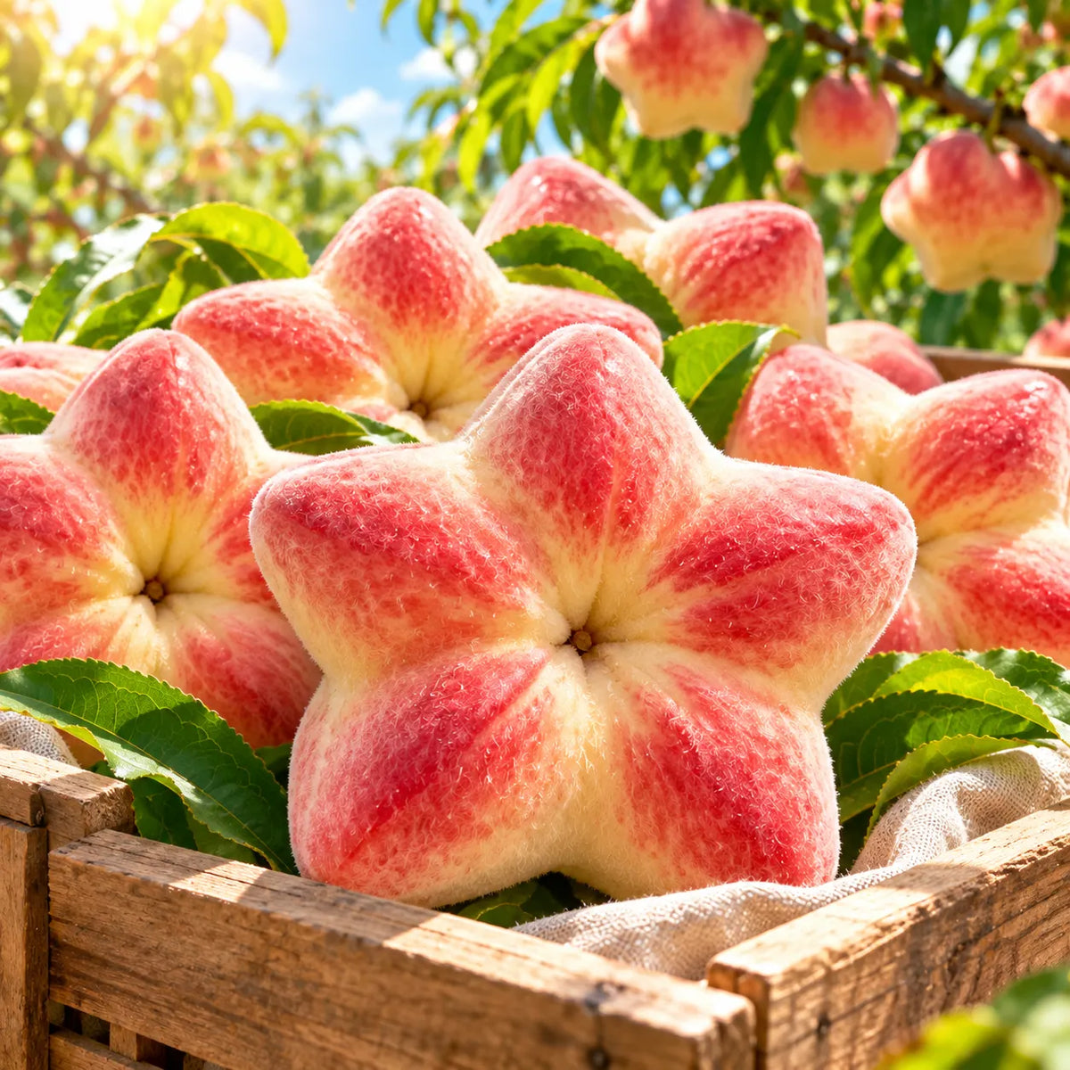 🍑 Rare Starburst Peach Bulbs – Grow Amazing Star-Shaped Peaches! ⭐