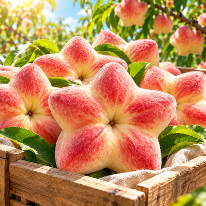 🍑 Rare Starburst Peach Bulbs – Grow Amazing Star-Shaped Peaches! ⭐