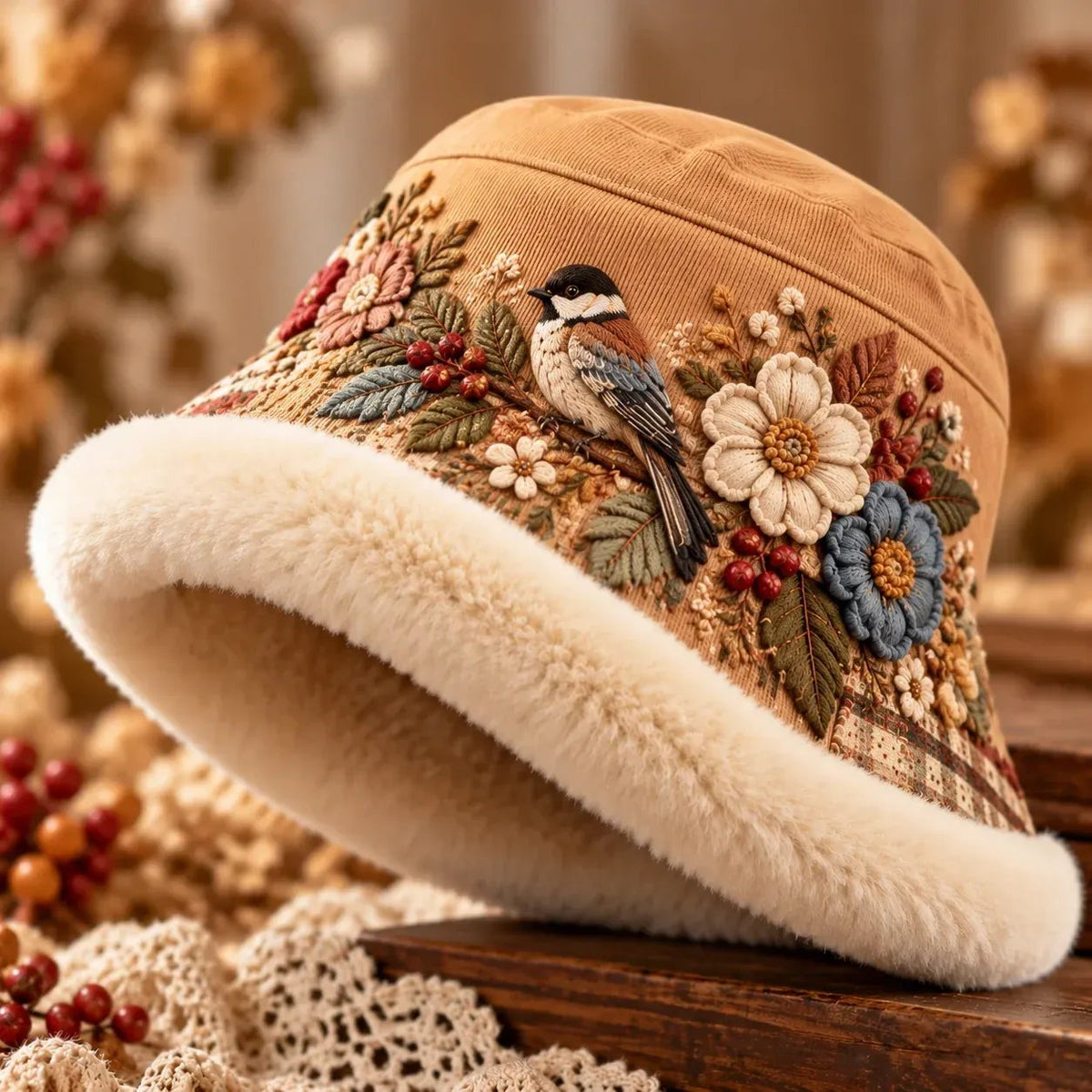 🌸 Winter Garden™ | Cozy Plush-Lined Bucket Hat