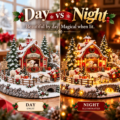 🐑🎄 Christmas Lamb Farm Village™ | Lighted & Animated Holiday Farm Scene