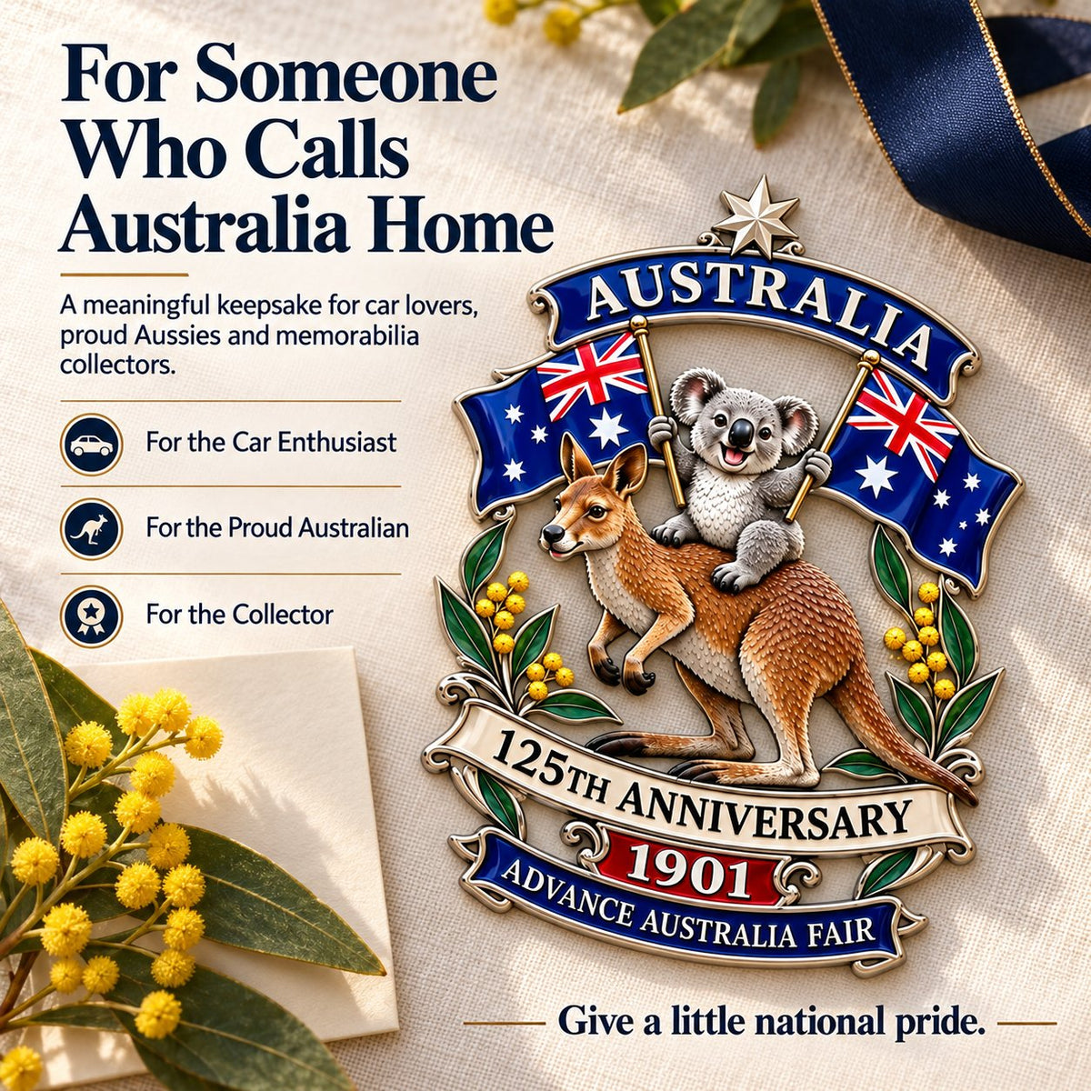 🦘Australia 125th Anniversary Commemorative Metal Car Emblem