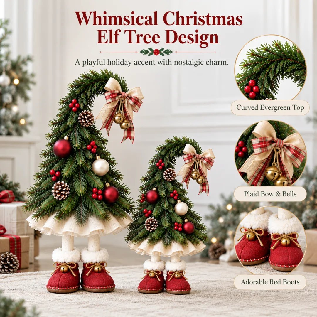 Whimsical Christmas Elf Tree Decor