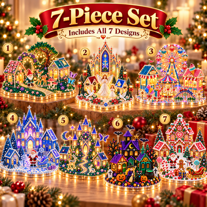 🎄💎 Build-Your-Own 3D Christmas Village – Gem Art DIY Kit