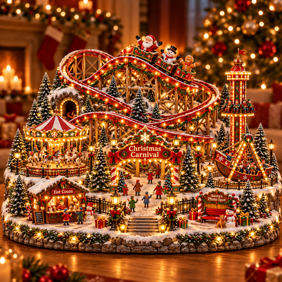 🔥Last Day 50%🎢🎄 Christmas Carnival Village™ | Animated Lighted Holiday Scene