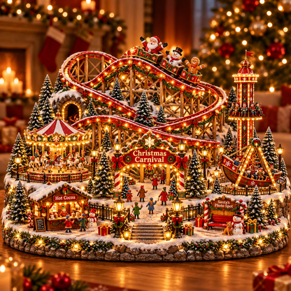 🔥Last Day 50%🎢🎄 Christmas Carnival Village™ | Animated Lighted Holiday Scene