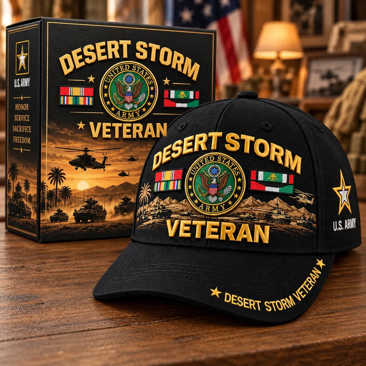 🎖️ Desert Storm 35th Anniversary Veteran Cap | Honoring Your Service & Pride 1991–2026