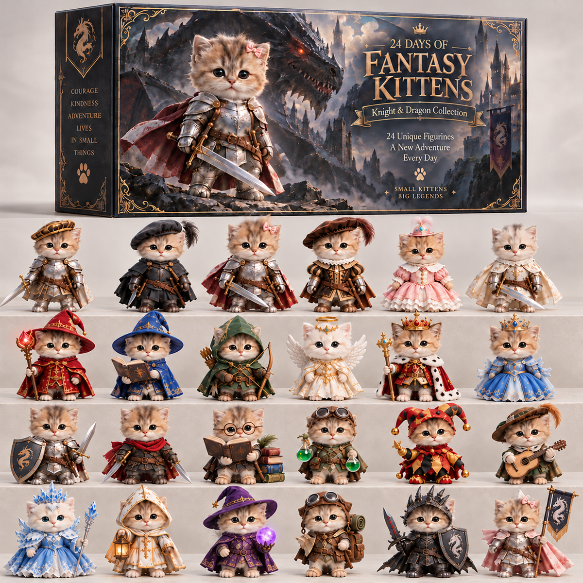 ⚔️ Kittens of the Dragon Realm | 24-Day Fantasy Advent Calendar