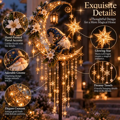 🔥 LAST DAY 49% OFF | 🌙 Gnome Under the Moonfall | Solar Lighted Garden Stake 🎄