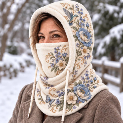 🌸 Cozy Bloom Hood | Hat, Face Cover & Neck Warmer