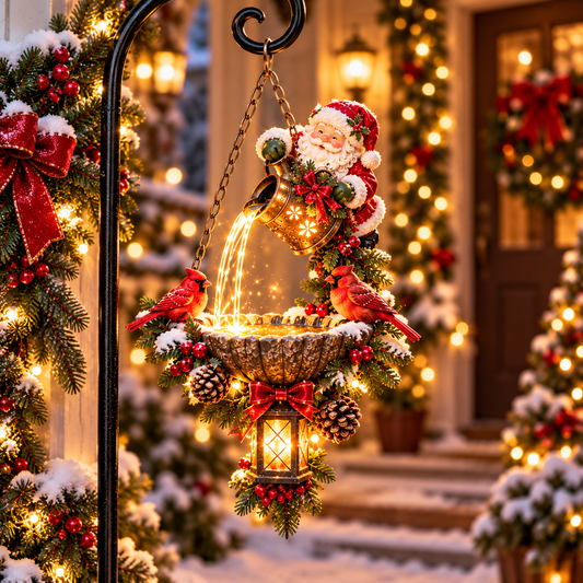 ✨ Santa’s Magical Light Pour™ | Cardinal Christmas Garden Lantern