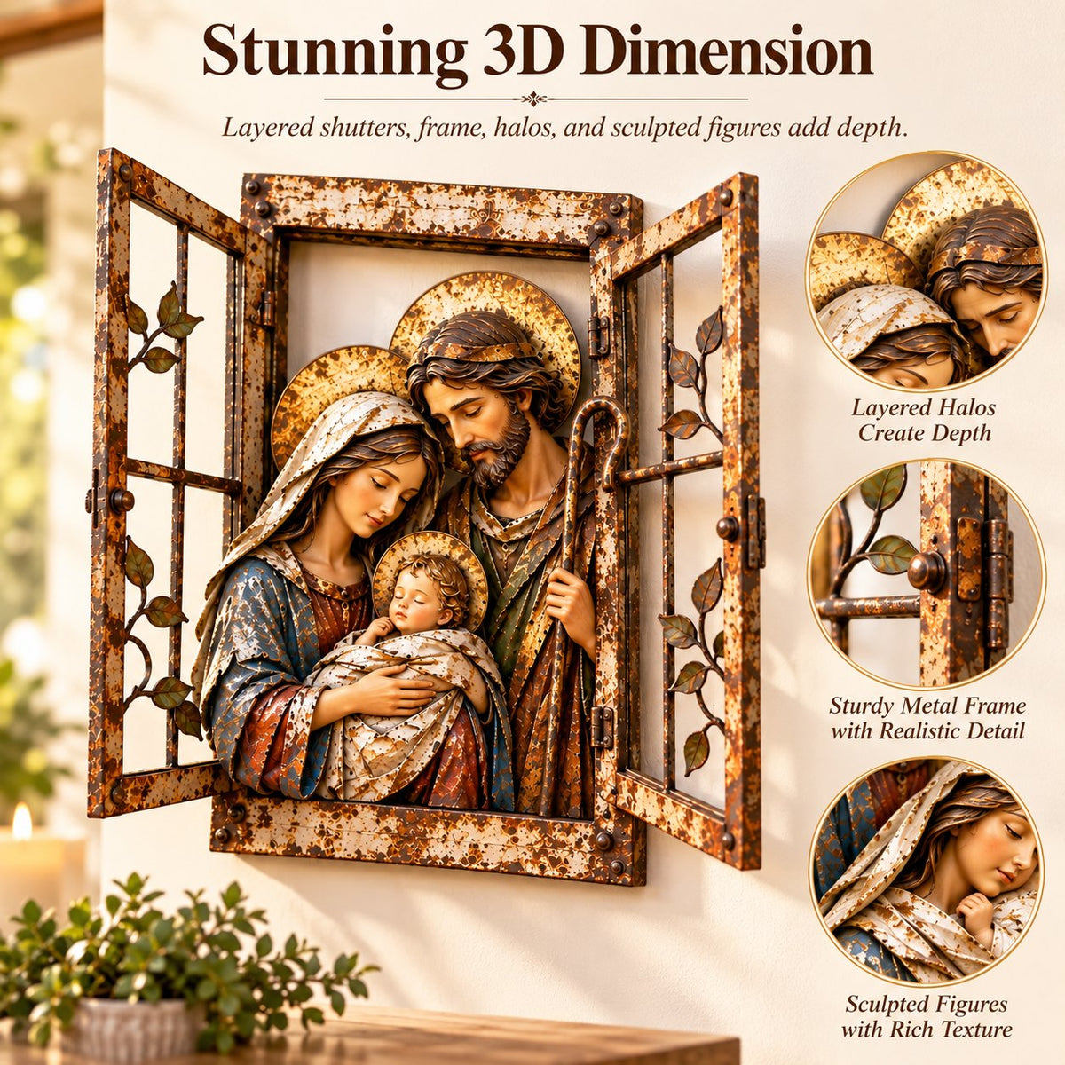 ✝️🪟 Bethlehem Window™ | Holy Family Christmas Wall Decor