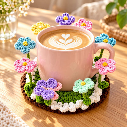 🌸☕ Blooming Mug Garden™ | Handmade 3D Crochet Flower Coaster