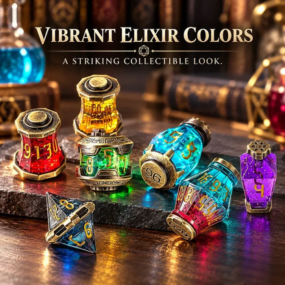 🎲🐉2026 DND Dice Set Alchemist’s Metallic Elixir Metal Dice Set(✨Buy 2 Free Shipping)