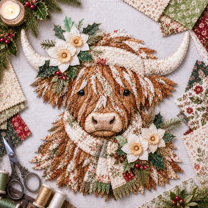 🐮💐 Blooming Highland™ | Birth Flower 3D Fabric Art DIY Kit – Beginner Friendly