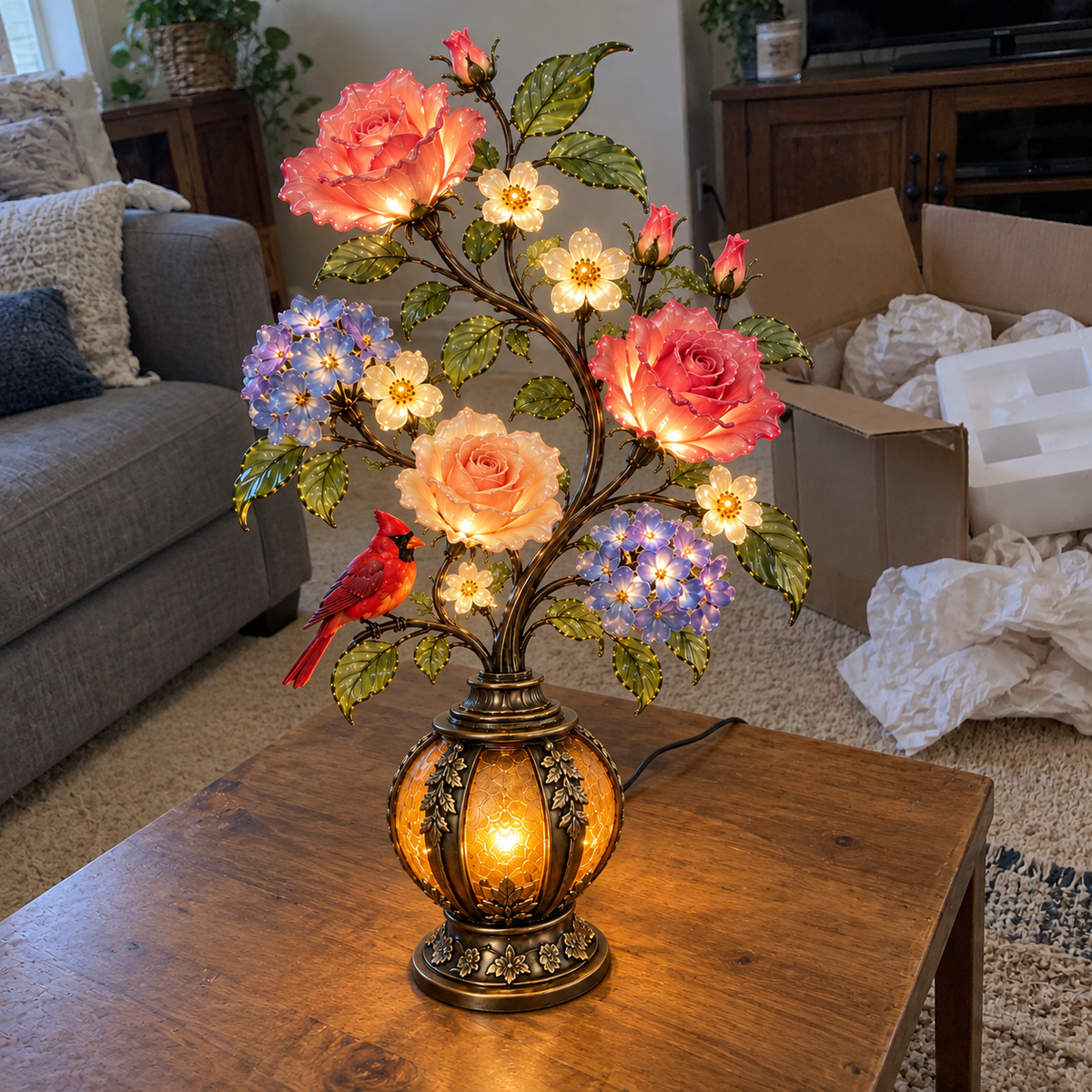 ✨ Everlasting Garden™ | Lighted Rose & Cardinal Decor
