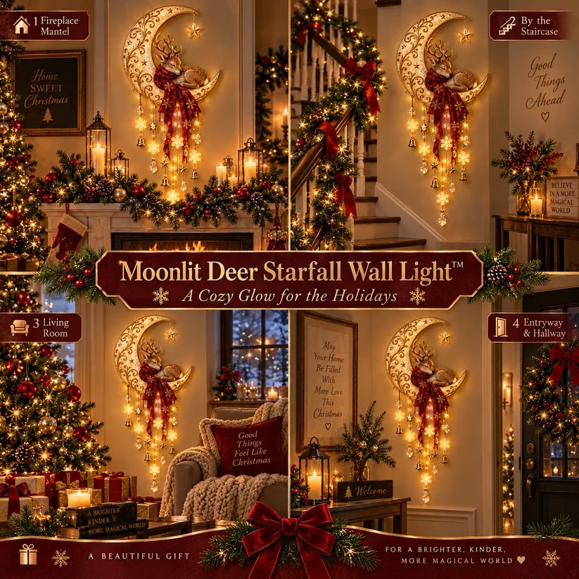 🦌🌙 Starlit Deerfall™ | Lighted Christmas Wall Decor