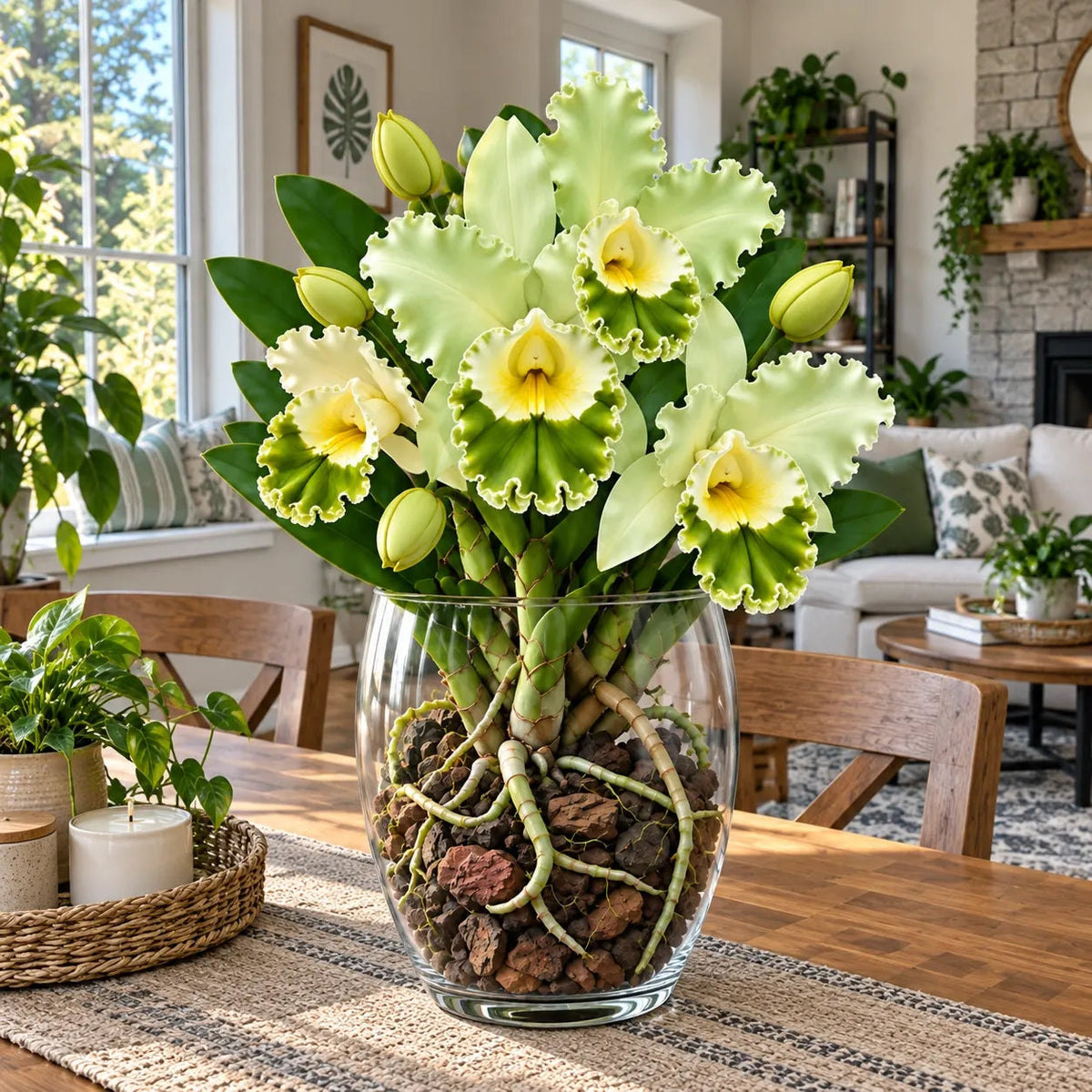 💎 Rare Ruffled Cattleya Orchid Rooted Pseudobulbs – Giant Exotic Bloom
