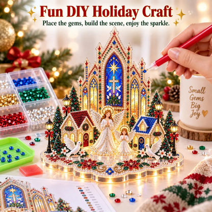 🎄💎 Build-Your-Own 3D Christmas Village – Gem Art DIY Kit