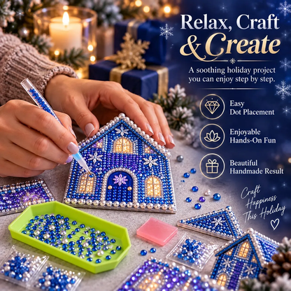 🎄💎 Build-Your-Own 3D Christmas Village – Gem Art DIY Kit