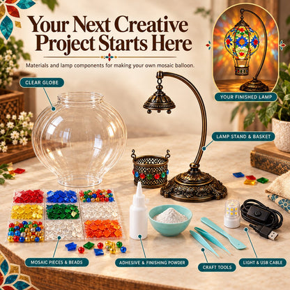 ⏳ LAST DAY 49% OFF | 🎈 Light Up Your Own Mosaic Sky | Turkish Hot Air Balloon Lamp DIY Kit ✨