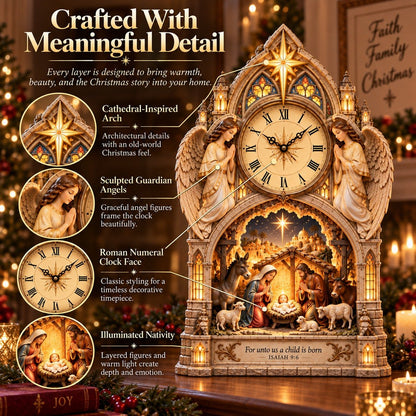 🌟 The First Christmas, Frozen in Time | Lighted Nativity Clock