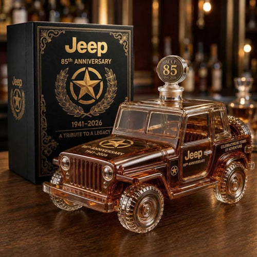 🚙 Jeep 85th Anniversary Whiskey Decanter | 1941–2026 Off-Road Heritage Collectible