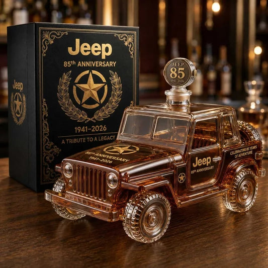 🚙 Jeep 85th Anniversary Whiskey Decanter | 1941–2026 Off-Road Heritage Collectible