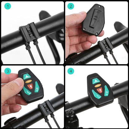 🚴 15L LED Warning Light Backpack – Wireless Handlebar Remote, 5 Signal Modes & Reflective Strips