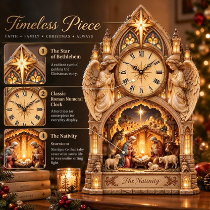 ✝️✨ Holy Night Cathedral™ | Lighted Nativity Christmas Clock