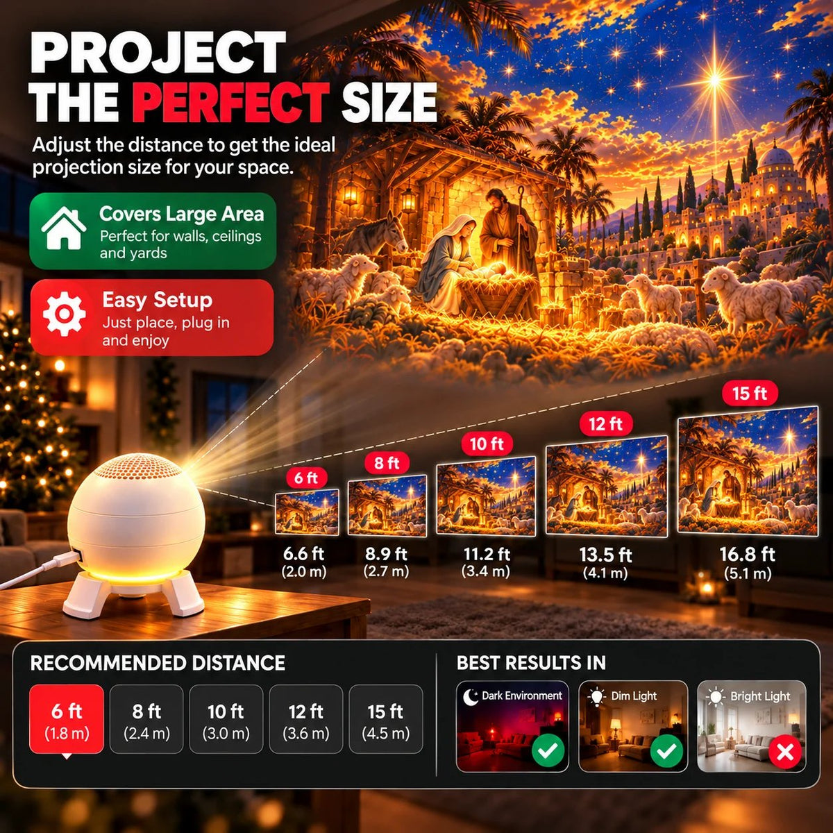 ✝️🌟 Bethlehem Nightfall™ | 5D Nativity Projection Light