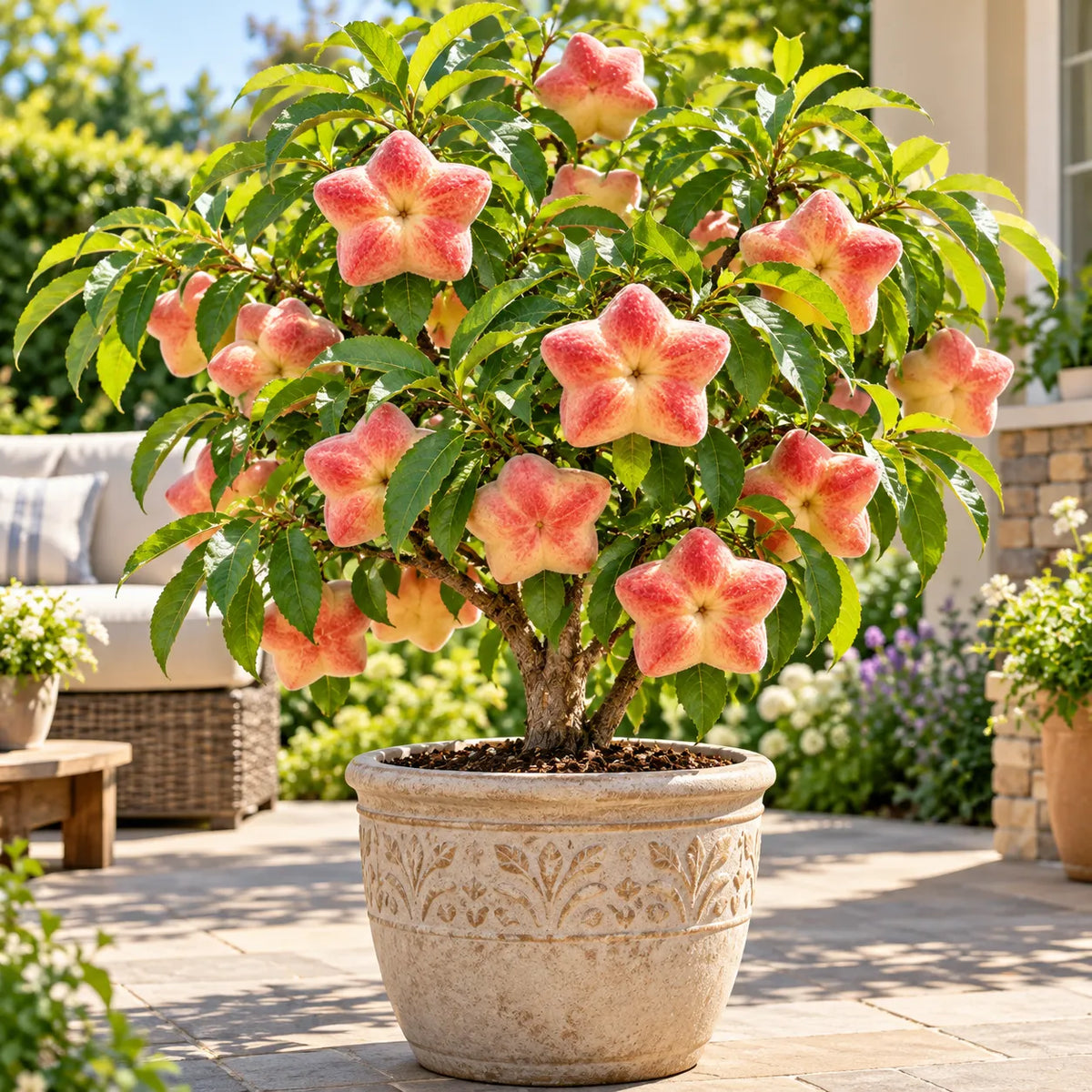 🍑 Rare Starburst Peach Bulbs – Grow Amazing Star-Shaped Peaches! ⭐