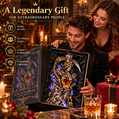 🔥Last Day 50% OFF -👑💀 Grim Reaper Whiskey Decanter – King of the Dead Collector Display