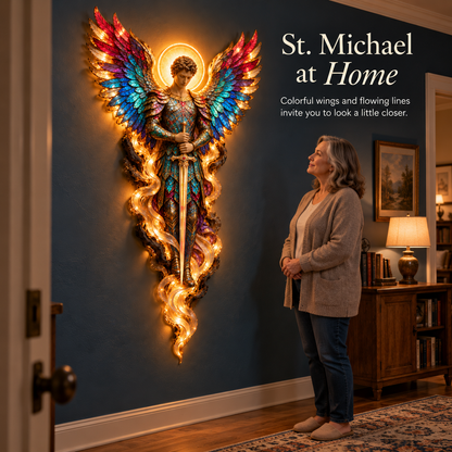 ✝️✨ Heavenly Angel Glow – Illuminated Faith Wall Decor