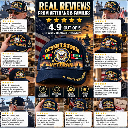 🎖️ Desert Storm 35th Anniversary Veteran Cap | Honoring Your Service & Pride 1991–2026