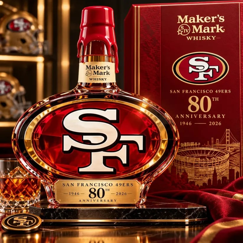 🏆 Red & Gold Legacy™ | 80th Anniversary Collector Whiskey Bottle