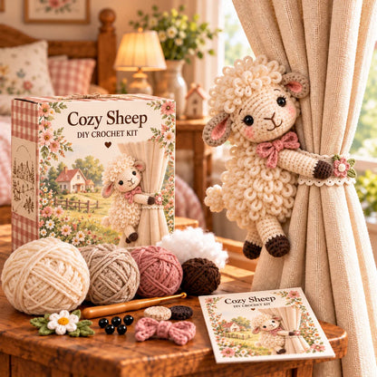 🧶 Crochet Your Own Farm Animal Curtain Tiebacks 🐮🐷🐑