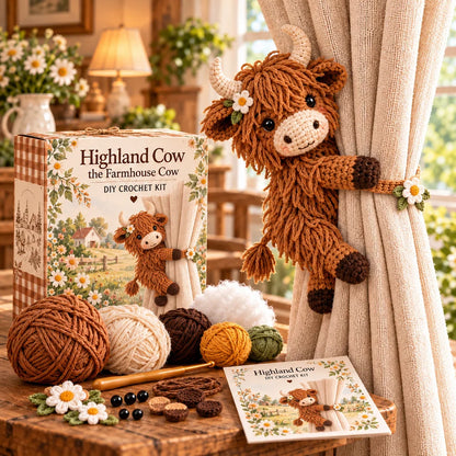 🧶 Crochet Your Own Farm Animal Curtain Tiebacks 🐮🐷🐑