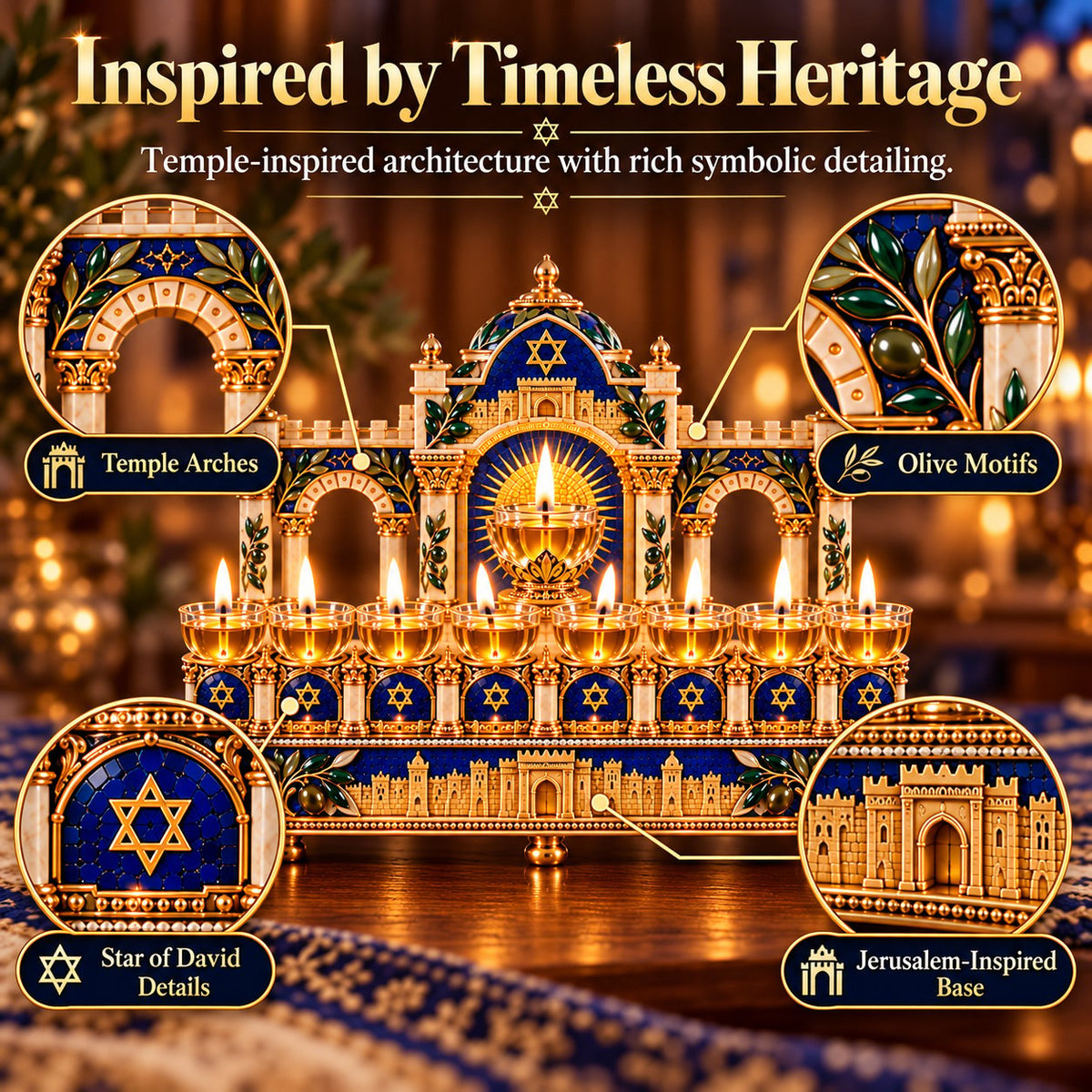 ✨ Light the Eight Nights | Hanukkah Oil Lamp Centerpiece